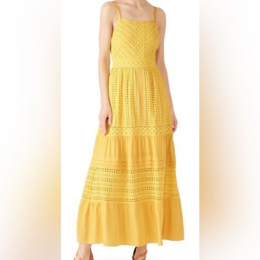 Adelyn Rae Mustard Eyelet Dress